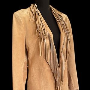 Gallery Fringed Suede Long Coat